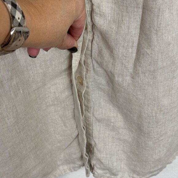 Chico's 100% Linen Beige Long Line Sleeveless Tunic Top Chico Size 2 (US L/12) - Picture 3 of 10